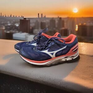 Womens Mizuno Wave Rider 21 Blue Athletic Running Shoes Sneakers Size 9.5 *READ*